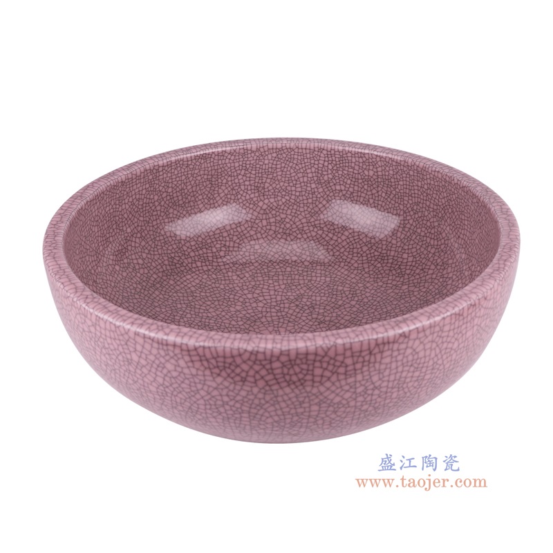 红色开片裂纹釉台盆,产品编号:RYBH01 产品尺寸(单位cm): 高15.5直径41口径底径重量8.45KG