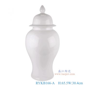 RYKB166-A   白色将军罐，  高65.5直径30.4口径底径21.2重量7.8KG