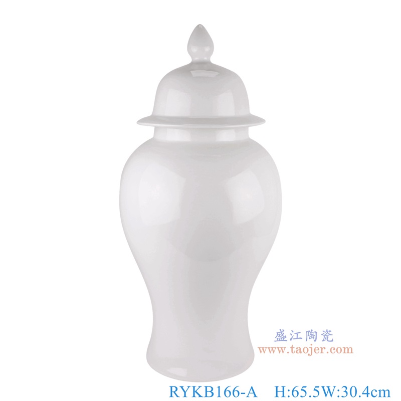 白色将军罐,产品编号:RYKB166-A 产品尺寸(单位cm): 高65.5直径30.4口径底径21.2重量7.8KG