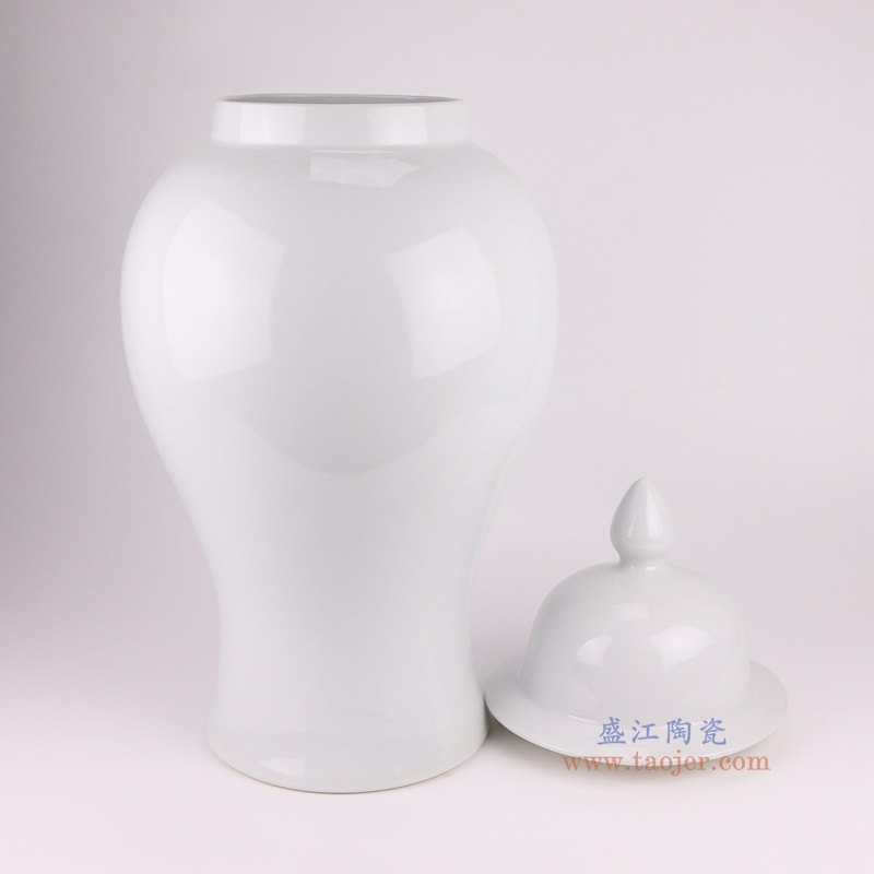 白色将军罐,产品编号:RYKB166-A 产品尺寸(单位cm): 高65.5直径30.4口径底径21.2重量7.8KG