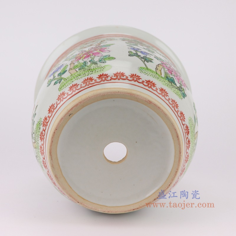 粉彩手绘牡丹荷花菊花梅花四季花纹花盆大号,产品编号:RYSZ15-C 产品尺寸(单位cm): 高22.5直径27口径20.5底径14.7重量3.4KG