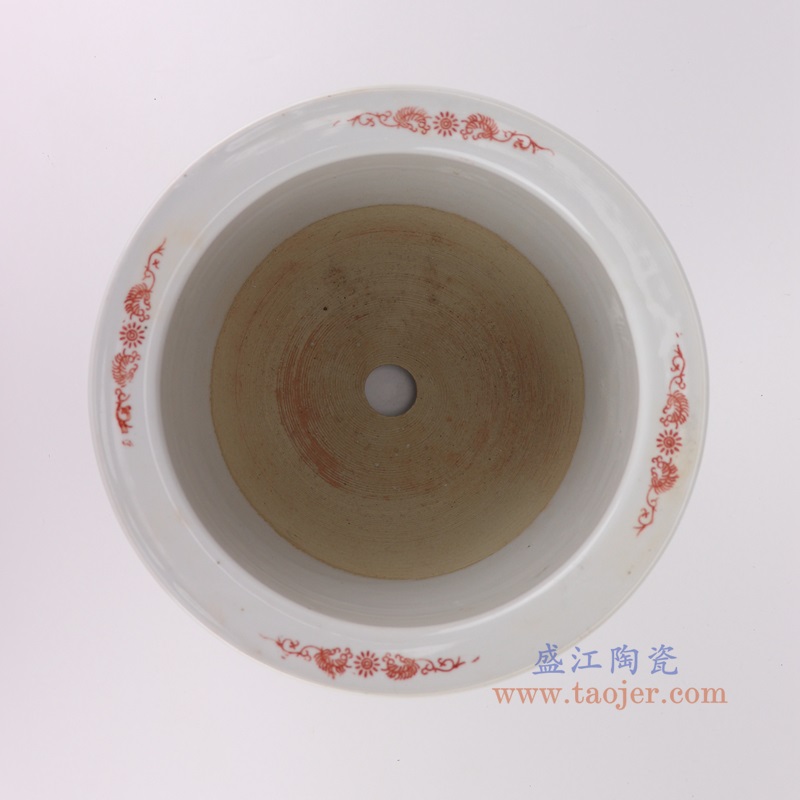粉彩手绘凤凰牡丹纹花盆,产品编号:RYSZ16-C 产品尺寸(单位cm): 高16.2直径23.5口径27底径12重量1.7KG