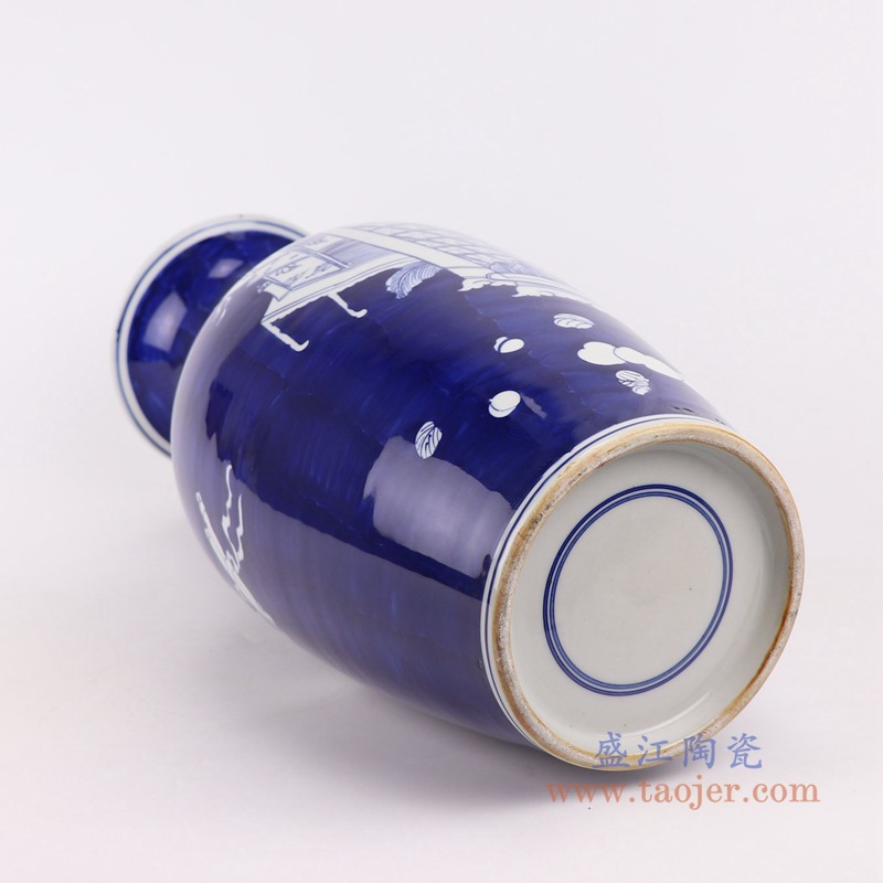 青花冰梅博古纹鱼尾瓶;产品编号:RYWG26 产品尺寸(单位cm): 高:43.5直径:19.5口径:14.5底径:12.2重量:3KG