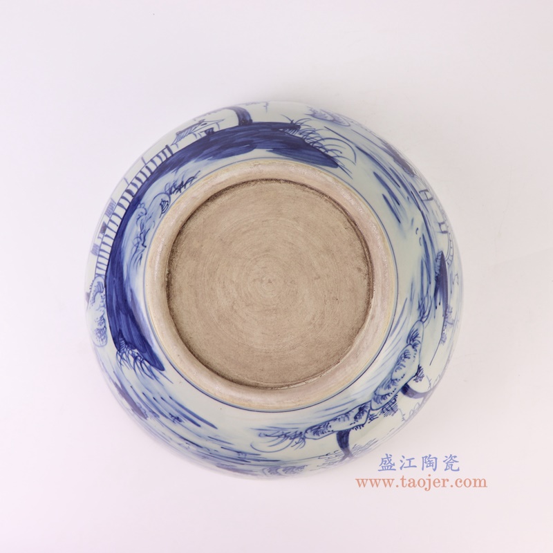 青花山水大碗,产品编号:RZFH07-D-S 产品尺寸(单位cm): 高13.3直径31口径底径16.3重量2.8KG