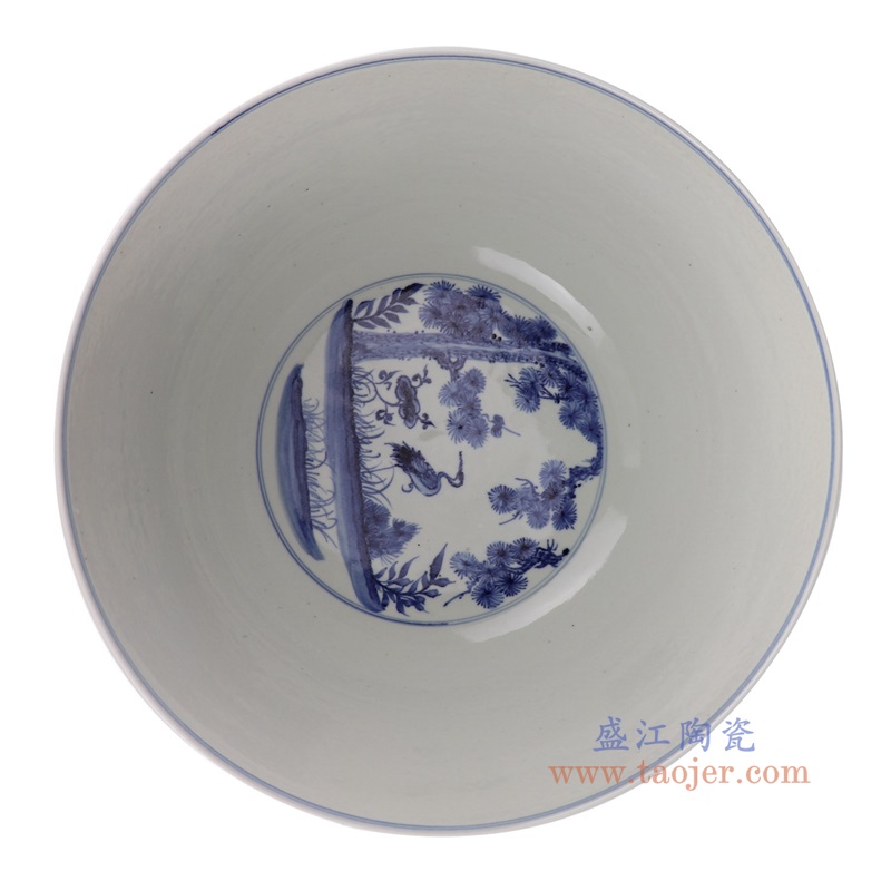 青花松竹梅大碗,产品编号:RZFH07-E 产品尺寸(单位cm): 高20直径40.5口径底径23重量6.35KG