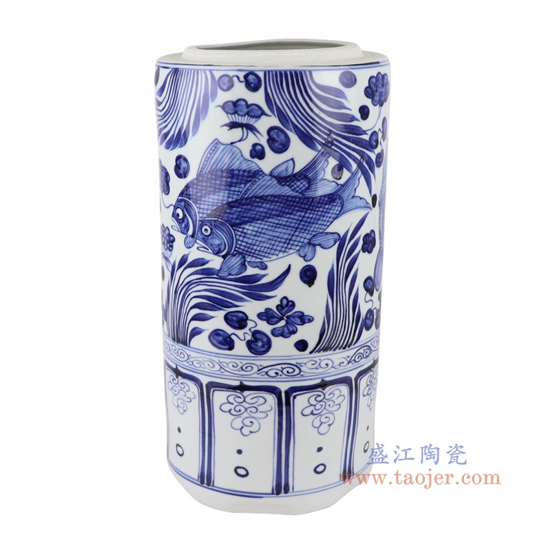 青花鱼藻纹三件套宝塔,产品编号:RZKR50 产品尺寸(单位cm): 高81.8直径25.3口径30底径重量8.25KG