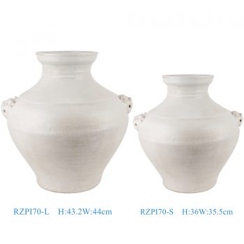 RZPI70-L-S    白色狮子头耳大罐大小号，
