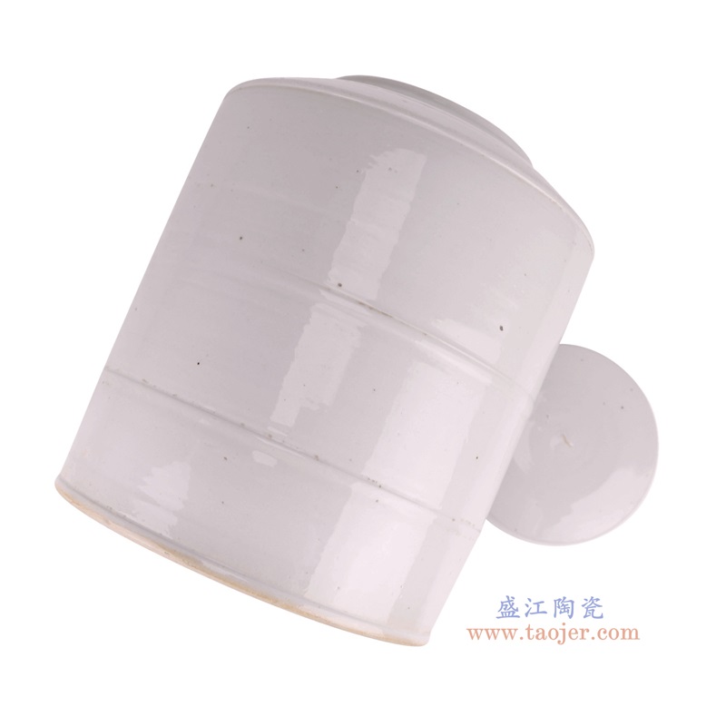 白色直筒茶叶罐,产品编号:RZPI80 产品尺寸(单位cm): 高38直径27口径底径重量9.7KG