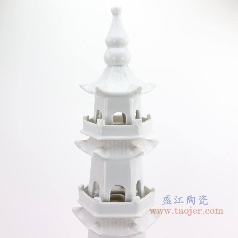 纯白色五层宝塔;产品编号:RZPi42-midd 产品尺寸(单位cm): 高:80直径:口径:56底径:重量:KG