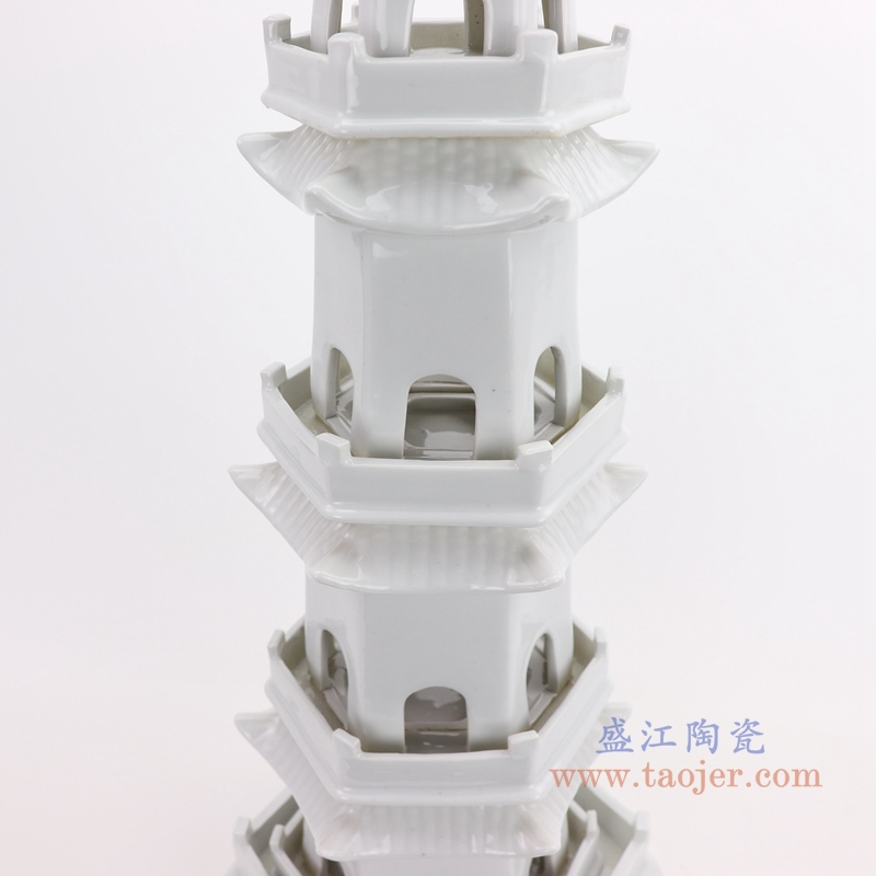 纯白色五层宝塔；产品编号：RZPi42-midd       产品尺寸(单位cm):  高：80直径：口径：56底径：重量：KG