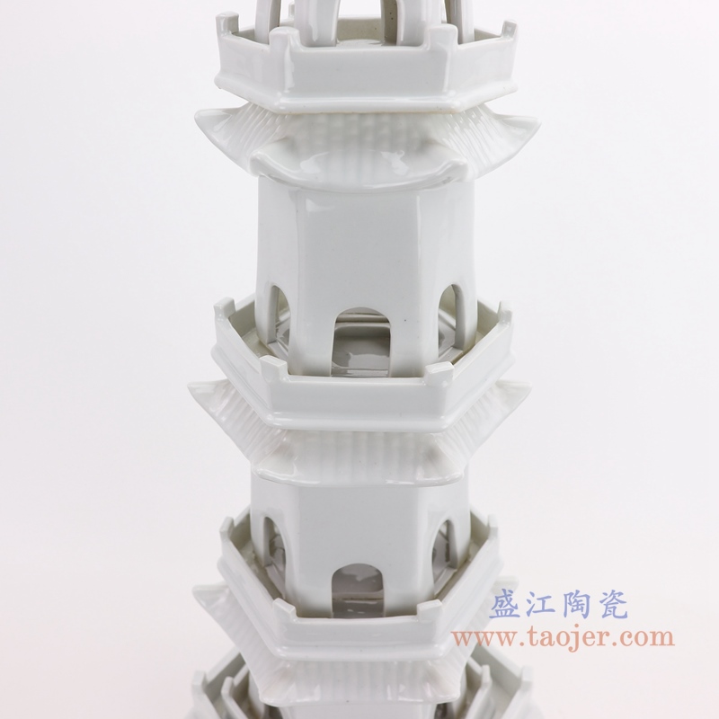 纯白色五层宝塔;产品编号:RZPi42-midd 产品尺寸(单位cm): 高:80直径:口径:56底径:重量:KG