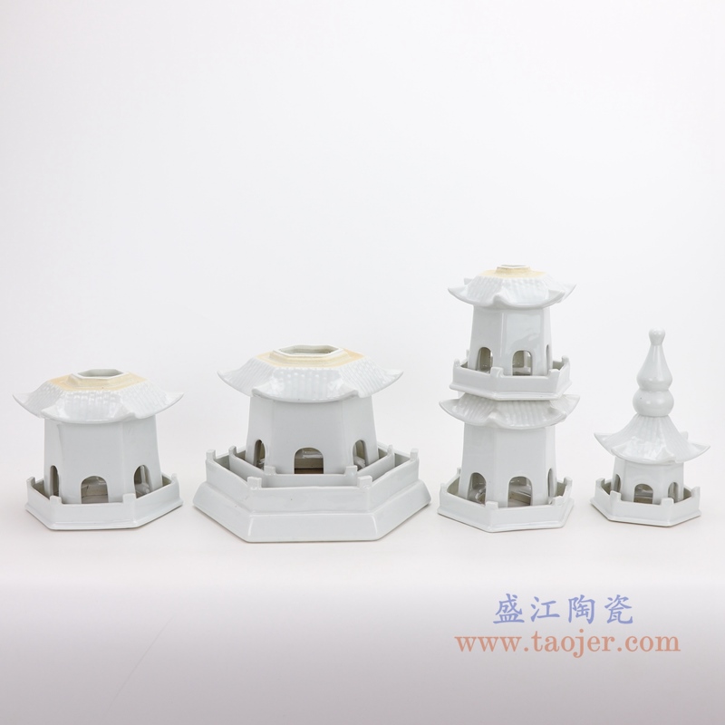 纯白色五层宝塔;产品编号:RZPi42-midd 产品尺寸(单位cm): 高:80直径:口径:56底径:重量:KG