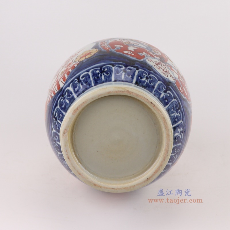 150件青花矾红凤凰花鸟胆瓶，产品编号：RZQF03       产品尺寸(单位cm):  高44.5直径19.5口径底径11.8重量3.25KG