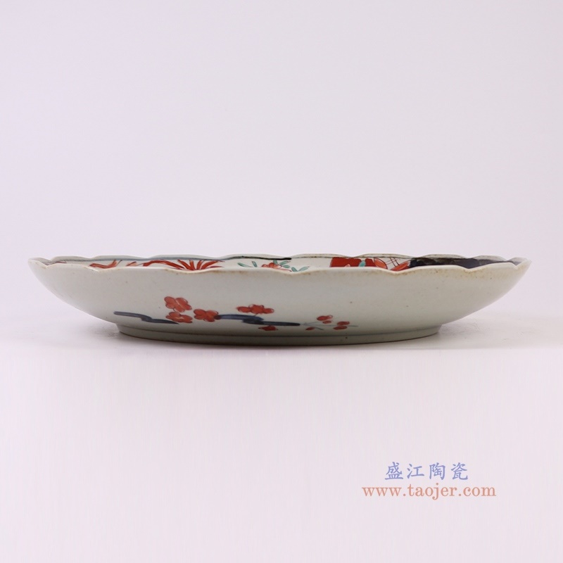 青花斗彩凤凰花卉纹大盘,产品编号:RZQF31 产品尺寸(单位cm): 高5直径35.2口径底径22.5重量1.9KG