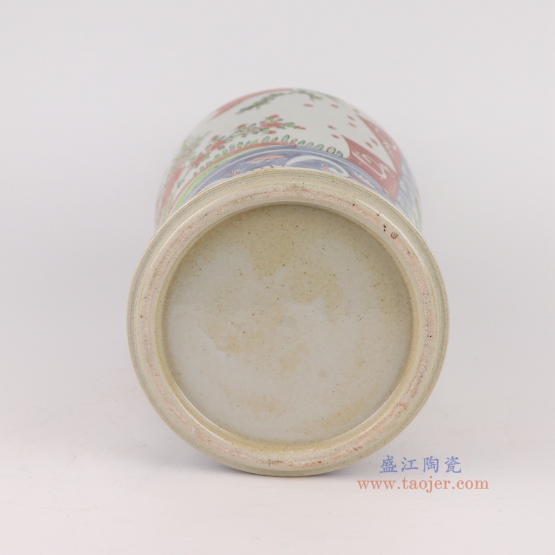 青花红绿斗彩山水人物鹰鱼尾瓶,产品编号:RZQF33 产品尺寸(单位cm): 高41.4直径18.5口径底径13.7重量3.7KG