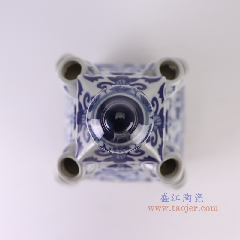 青花花卉多口插花宝塔,产品编号:RZSI45 产品尺寸(单位cm): 高79.5直径22口径底径重量7.75KG