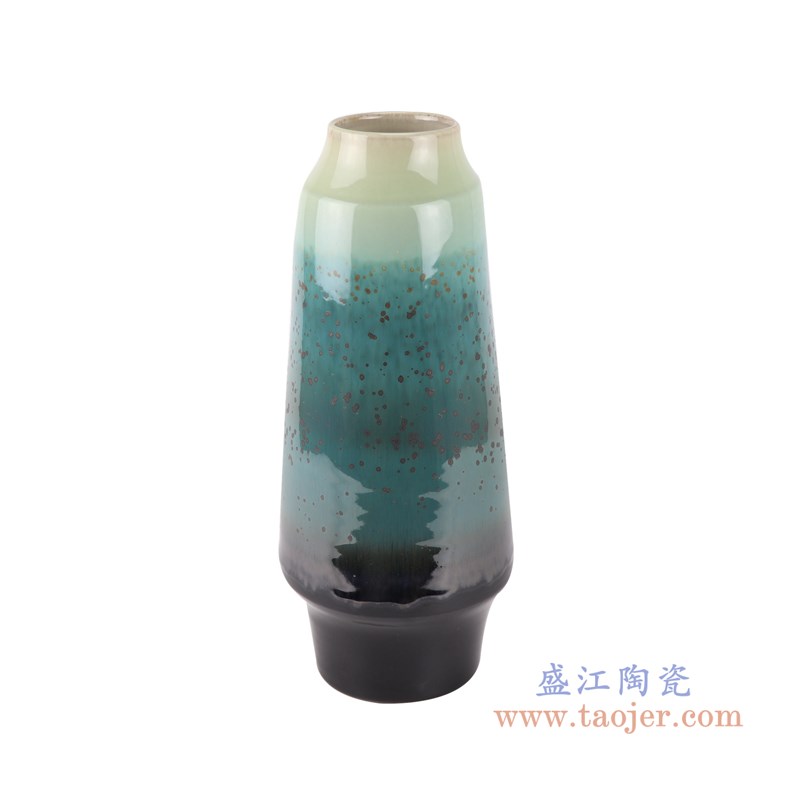颜色釉窑变绿釉三件套大号;产品编号:RZST02-大号 产品尺寸(单位cm): 高:32.5直径:13.5口径:底径:重量:1.75KG
