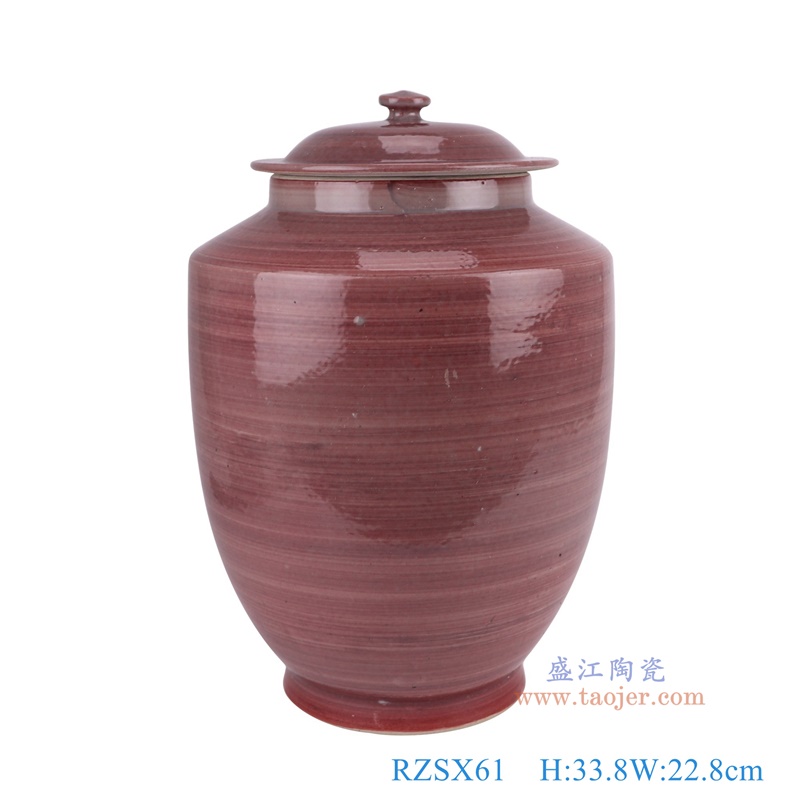红色将军罐盖罐,产品编号:RZSX61 产品尺寸(单位cm): 高33.8直径22.8口径底径13.5重量4.5KG