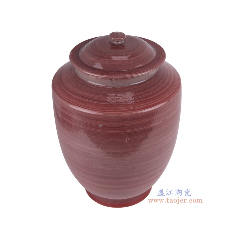 红色将军罐盖罐,产品编号:RZSX61 产品尺寸(单位cm): 高33.8直径22.8口径底径13.5重量4.5KG