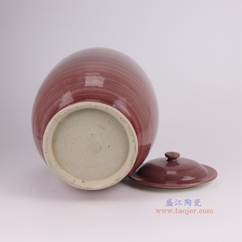 红色将军罐盖罐,产品编号:RZSX61 产品尺寸(单位cm): 高33.8直径22.8口径底径13.5重量4.5KG