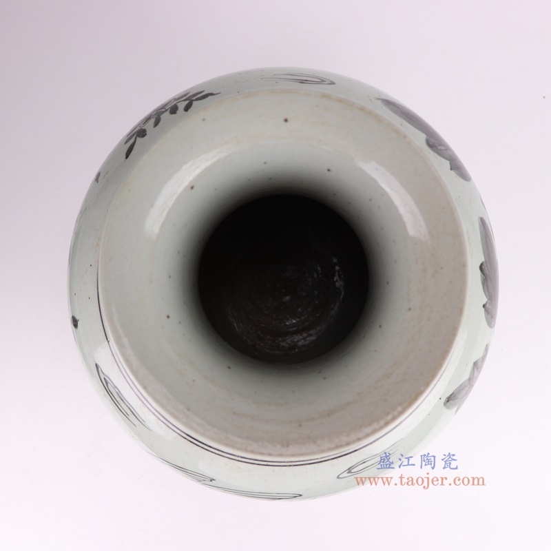 墨彩锦鸡花鸟花瓶,产品编号:RZSX64 产品尺寸(单位cm): 高19.2直径21.5口径底径17重量2.2KG