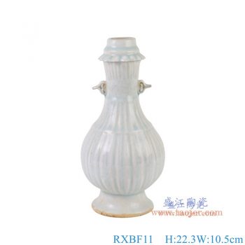 RXBF11 仿宋湖田窑影青瓜楞纹烛台 高22.3直径10.5底径8重量0.6KG