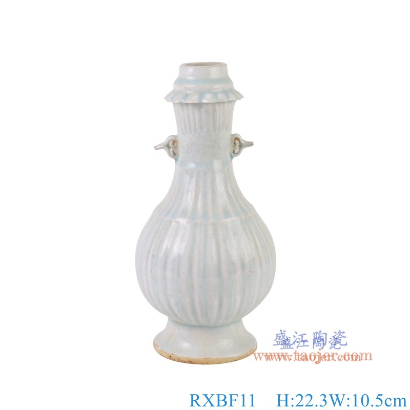 仿宋湖田窑影青瓜楞纹烛台