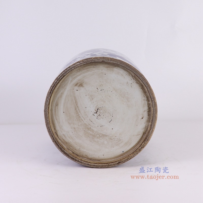 RZKT03-K青花冰梅笔筒底部图