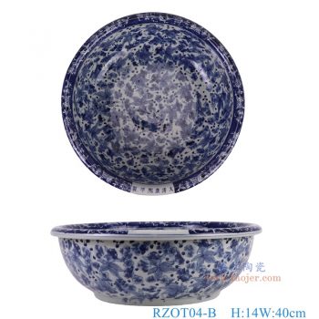 RZOT04-B 青花金鱼纹大碗 高14直径40底径24.8重量4.6KG