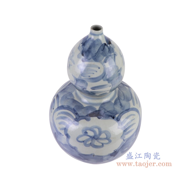 RZSX72-A青花太阳花纹葫芦瓶俯视图