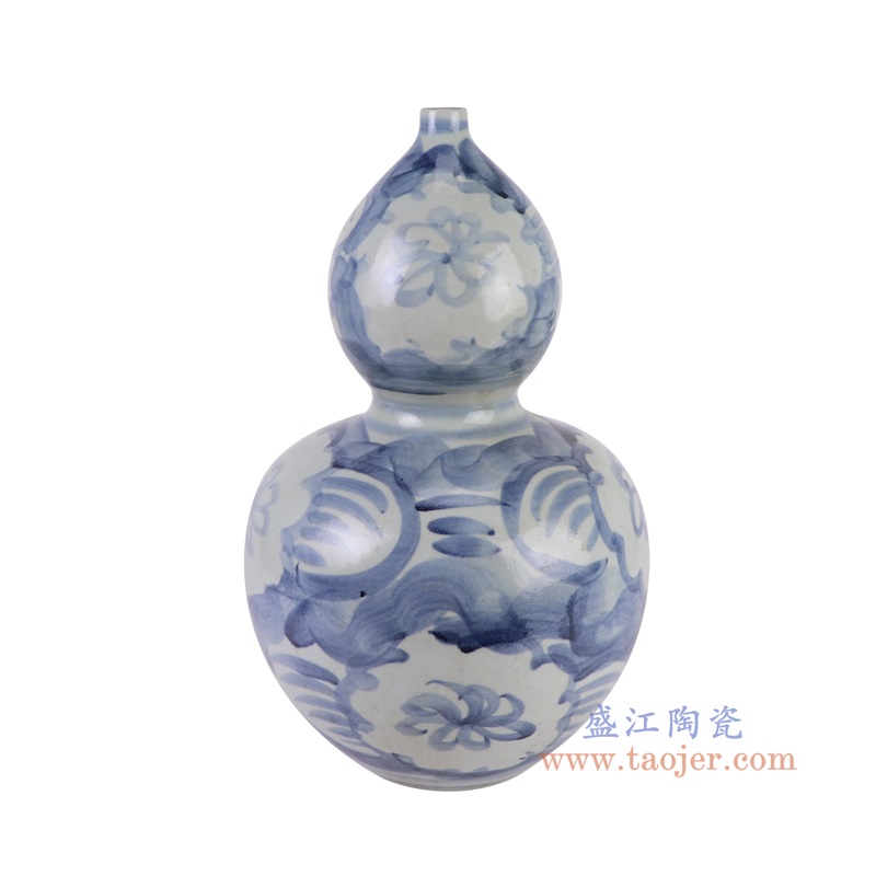 RZSX72-A青花太阳花纹葫芦瓶侧面图