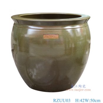RZUU03 茶叶末釉莲子缸 高42直径50