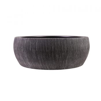 BYL22-01-LJ 黑色大理石条纹台盆 高14直径40.5底径33.5重量8.4KG