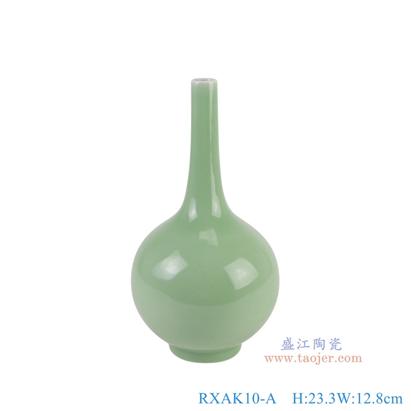RXAK10-A豆青釉小胆瓶正面图