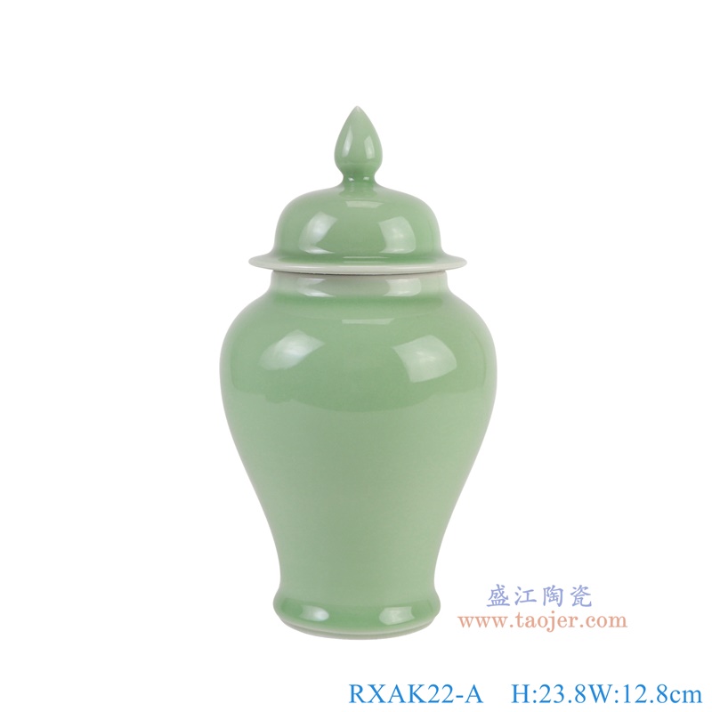 RXAK22-A豆青小将军罐正面图