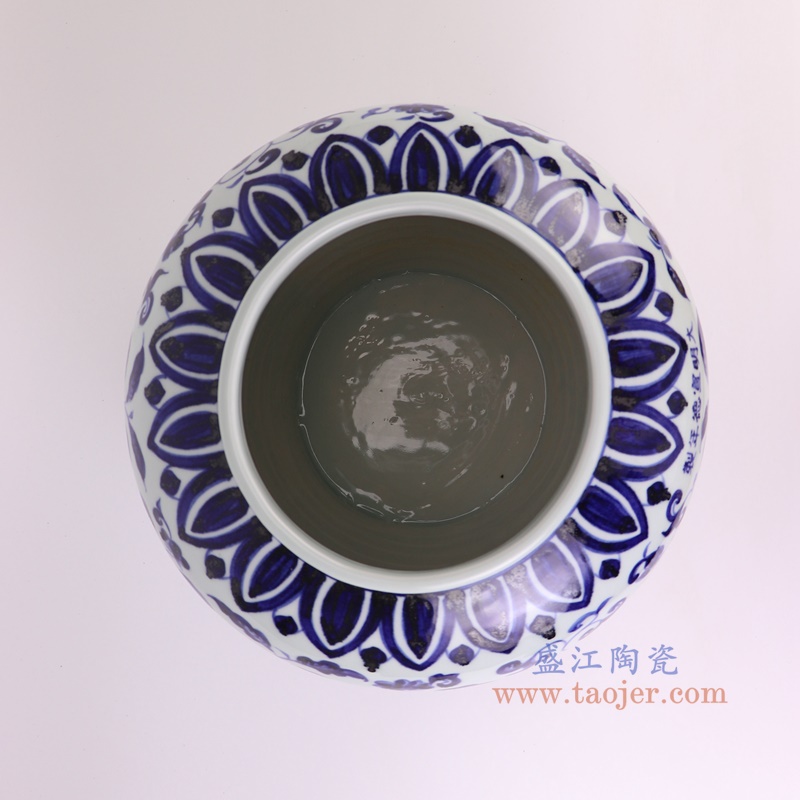 RXBA10青花缠枝莲大罐顶部图