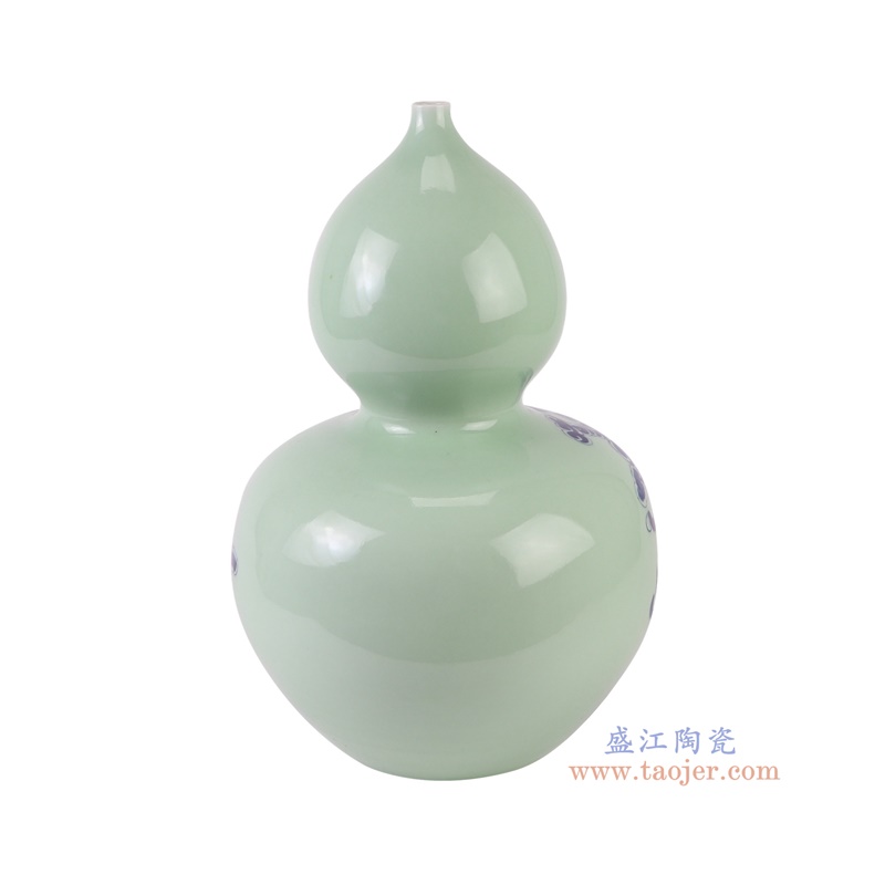 RXBB01-A-L青花狮子纹葫芦瓶大号侧面图