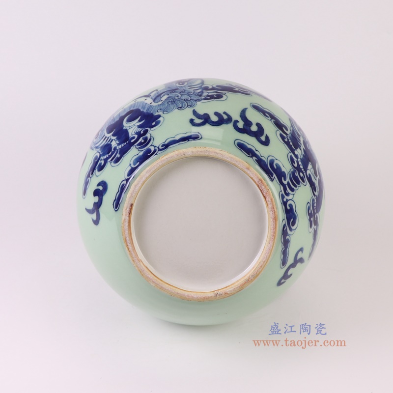 RXBB01-A-L青花狮子纹葫芦瓶大号底部图