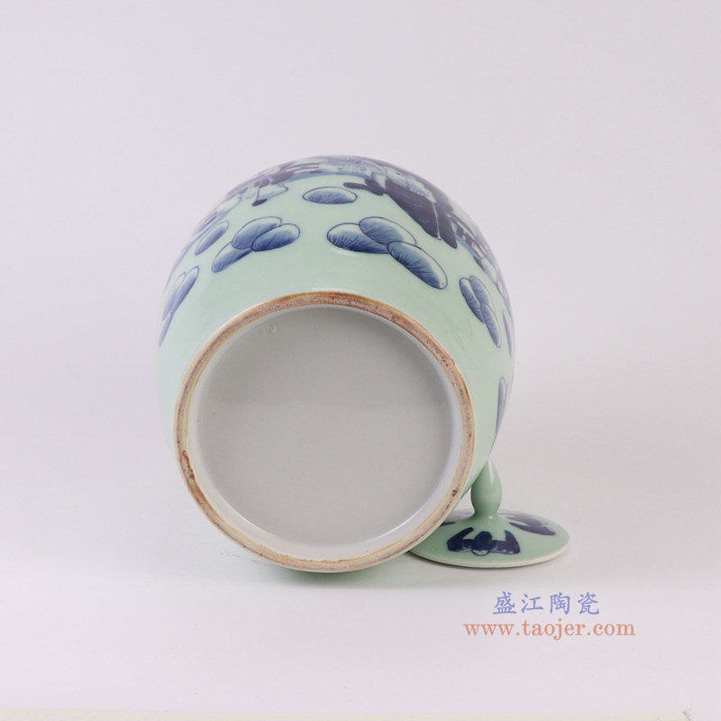 RXBB07-A青花婴戏孩童人物冬瓜罐底部图