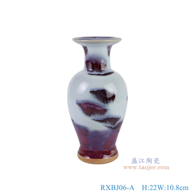 RXBJ06-A钧瓷山水鱼尾瓶正面图