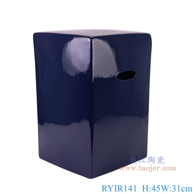 RYIR141深蓝四方凳子侧面图