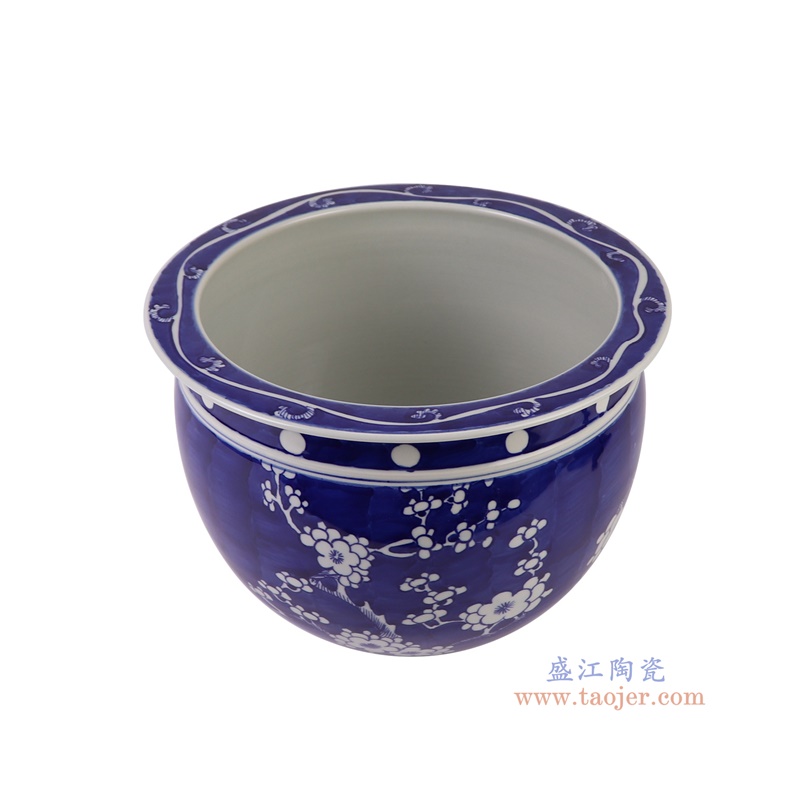 RYWG06-S青花冰梅缸小号俯视图