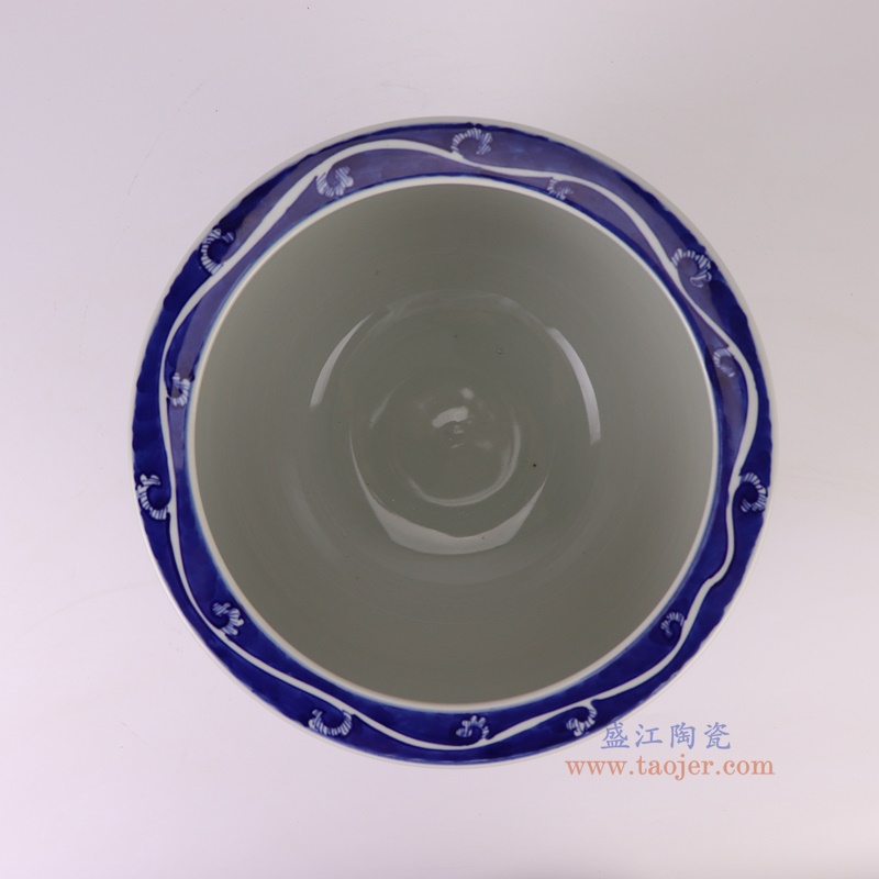RYWG06-S青花冰梅缸小号顶部图