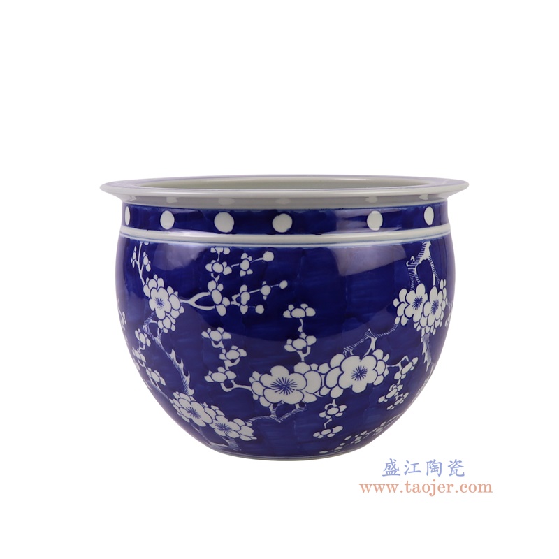 RYWG06-S青花冰梅缸小号侧面图