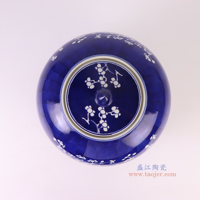 RYWG39-A青花冰梅西瓜罐顶部图