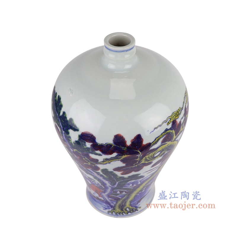 RYYC11青花斗彩山水人物梅瓶俯视图