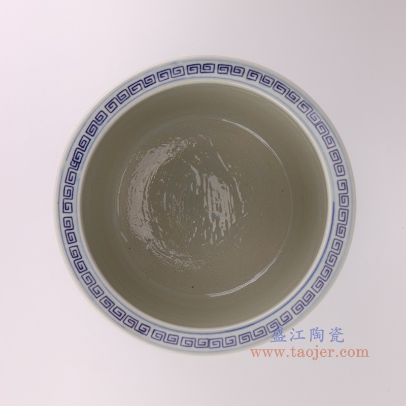 RYYC19-B青花人物笔筒小缸香炉顶部图