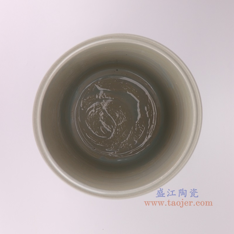 RYYC20-C青花马车人物笔筒小缸顶部图