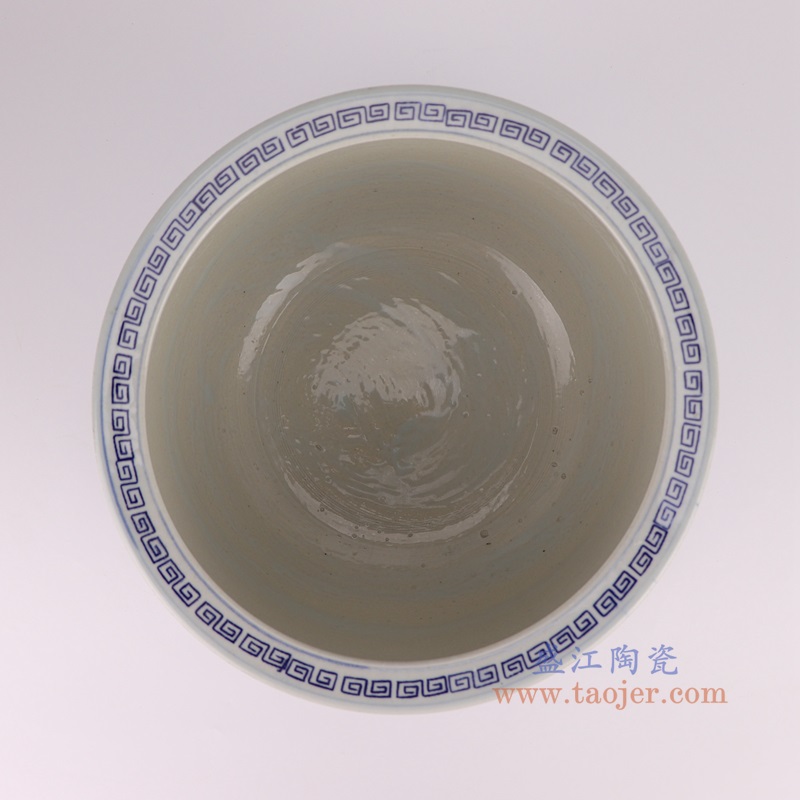 RYYC21-C青花狮子纹小缸香炉顶部图