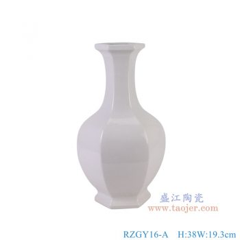 RZGY16-A 白色六方赏瓶 高38直径19.3底径12重量3.35KG